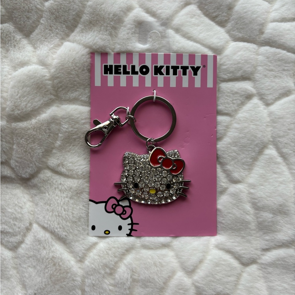 Hello Kitty Sparkling Keychain with Red Bow